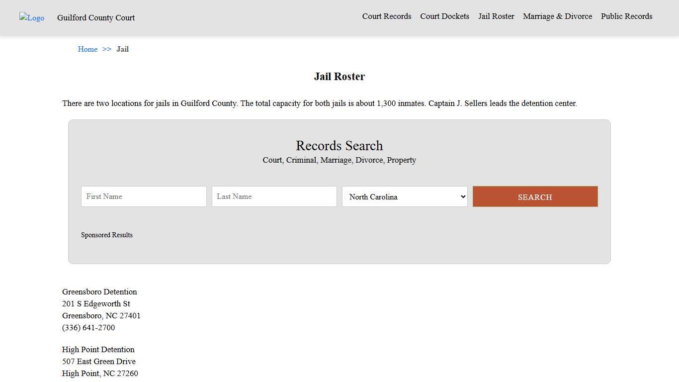Jail Roster Guilford County Court